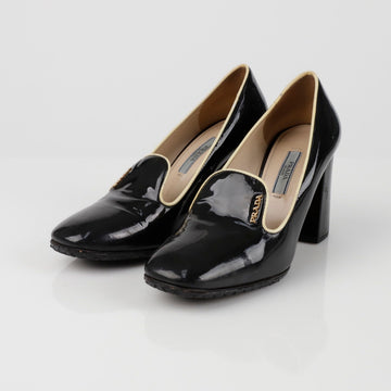 Prada Metal Logo Pumps Heel in Size 36 155222356