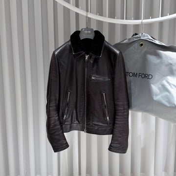 TOM FORD (A/50) / Shearling-Kragen Leder Trimming Trucker Jacke 155462800