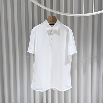 Loro Piana Regular Fit Cotton Polo Short Sleeve T-Shirt White (A+/XL) 155463011