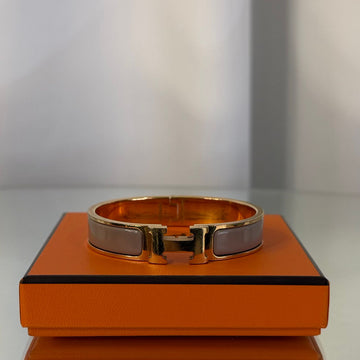 HERMES クリックアッシュ ブレスレット PM マロン グラッセ 155476778