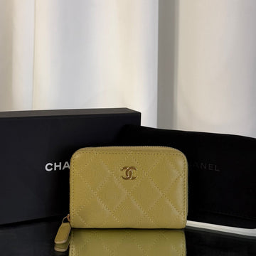 CHANEL Klassische Kaviar Reißverschluss-Kartenbörse 155476788
