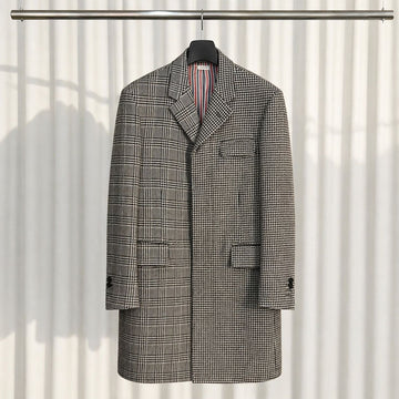 THOM BROWNE Glen Check Wollmantel 155476823