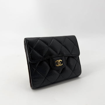 CHANEL Classic Caviar Gold Zip Wallet 155482782