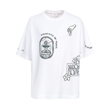 MAISON KITSUNE Art Nouveau Stempel Herren Kurzarm T-Shirt 155483094