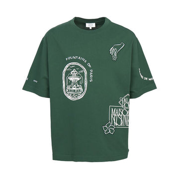 MAISON KITSUNE Art Nouveau Stamp Herren T-Shirt Kurzarm QM00107KJ0119 P399 155483095