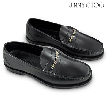 Jimmy Choo Men's Mocca Nioblack Gold Loafers Black 151073320