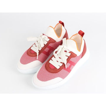 HERMES クルーニットスニーカー レッド 37 155484050