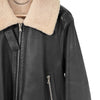SOLID HOMME Herren Lammleder Shearling Bikerjacke Schwarz 46 155485823 [P]