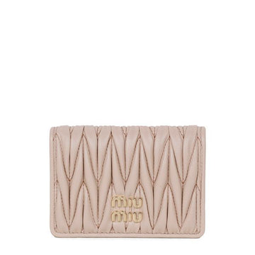 Miu Miu Powder Pink Matelassé Napa Card Case 155486389