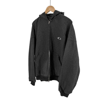Balenciaga Men's Trompe-l'œil Denim Hoodie Zip Jacket Anthracite 155290508