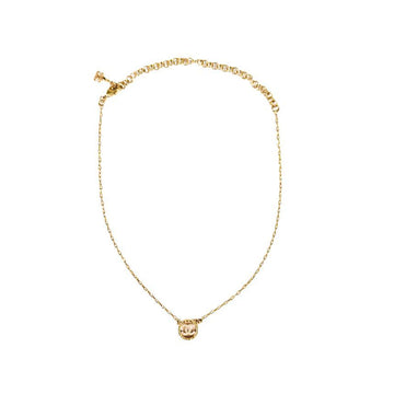 CHANEL Women's CC Logo Chain Round Crystal Pendant Necklace Gold AB9046 154765091
