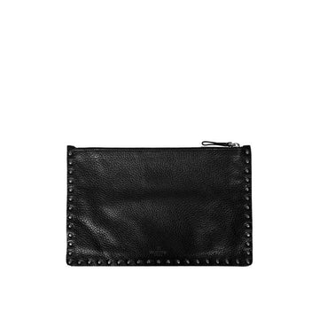 VALENTINO 女性用ロックスタッドローリングレザークラッチバッグ ブラック LW2P0269VQ1 154765062