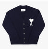 AMI Big Heart Logo Intarsia V-Neck Cardigan 154525237 [P]
