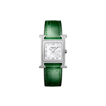 HERMES Heure H ウォッチ 女性用時計 スモールモデル 25mm ダイヤモンド ステンレススチール アリゲーター ストラップ W404327WW00 155487603
