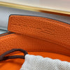 HERMES リバーシブルベルト ブラック/オレンジ 金具マット 32mm 155487662 [P]