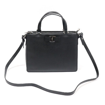 SALVATORE FERRAGAMO 21 E298 ブラック サピレノ バラ トート 2WAY 155487671