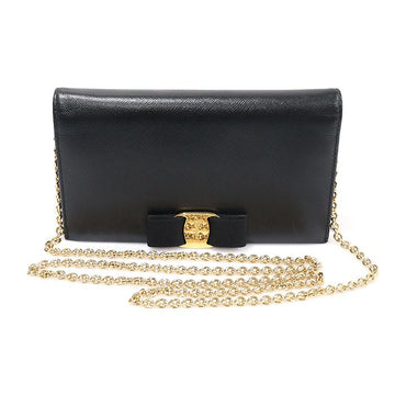 SALVATORE FERRAGAMO Mini WOC Ketten-Crossbody- Tasche 22 B850 schwarz Saffiano Bow 155487739
