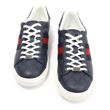 Gucci Navy Black GG Supreme Canvas WEB Ace Men's Sneakers 11 155487960