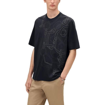 HERMES Kurzärmliges T-Shirt aus Baumwolle Marine H657790HA01LA 155487967
