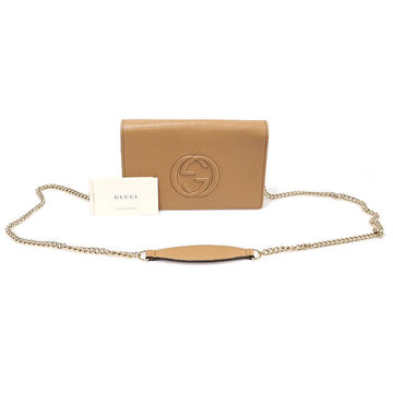 Gucci Beige Leather Soho WOC Chain Wallet Mini Crossbody 598211 155488029