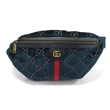 Gucci Blue GG Velvet WEB Ophidia Belt Bag 574968 155488061