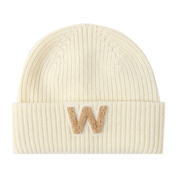 MaxMara 23FW ALBEN Logo Patch Wool Beanie Ivory 2355760634 001 60317240