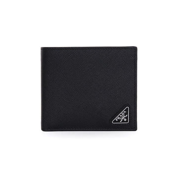 Prada Saffiano Triangle Logo Black Wallet 155485850