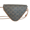 CELINE Logo-Druck Triomphe Dreiecks Canvas Tan Crossbody Bag 195902 155518536 [P]