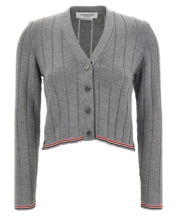 THOM BROWNE Merino-Woll-V-Ausschnitt-Cardigan 151102462