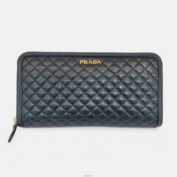 Prada Quilted Leather Long Wallet Black 1M0506 155520431