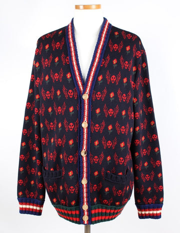 GUCCI Limitierte Skull Flower Jacquard Strickjacke M(95 100) 155524635