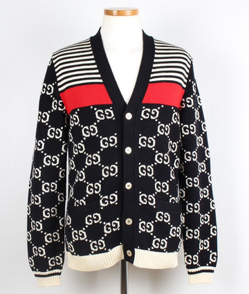 GUCCI Limitierte GG Streifen Strickjacke XS 155525089