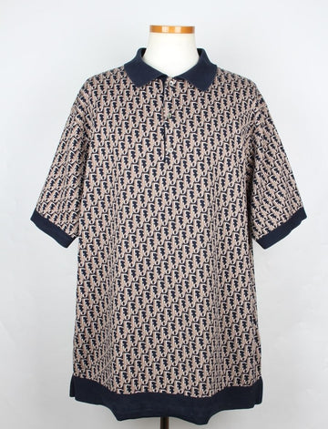 DIOR ジャカード カラー 半袖 ニット XL(105) 155525287
