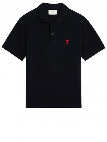 AMI ハートロゴループバックオーガニックコットンポロシャツ 半袖 Tシャツ BFUPL001 760 001 133032409