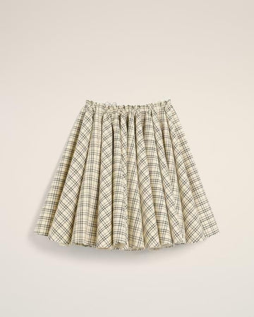 AMI Check Wool Canvas Midi Skirt 142599898
