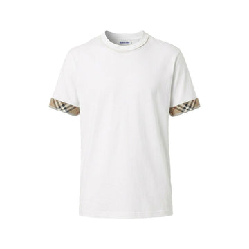 Burberry MAUD Check Women's Round T-Shirt White 138163628