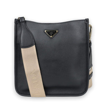 Prada Women's Triangle Logo Soft Leather Shoulder Bag (Black) 1BH219 VRVO 2CYS F0ES7 121524131