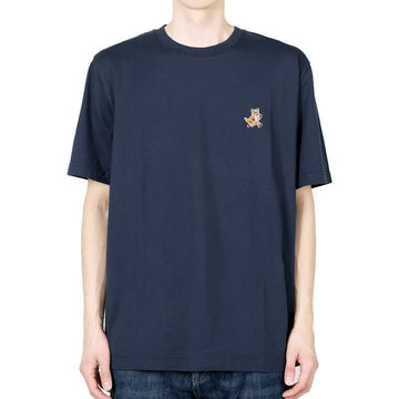 Maison Kitsune Men's Spidi Fox Patch Short Sleeve (Navy) MM00125KJ0008 P476 131225039