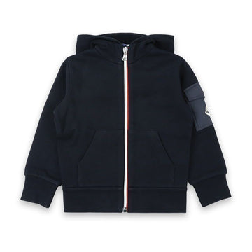 Moncler Kids Three-Stripe Lined Hooded Zip Jacket (Navy) 8G00026 899PS 778 12,14A 147569231