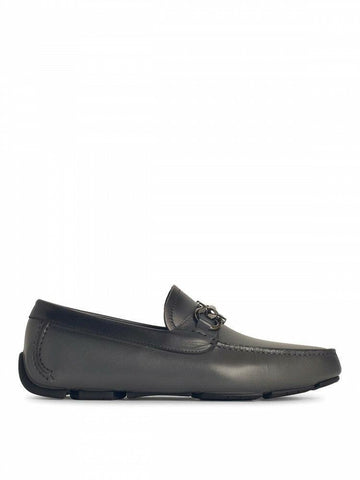 Salvatore Ferragamo Men's Loafer Slippers Black Leather 149121873