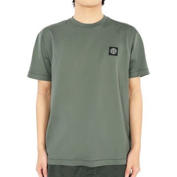 STONE ISLAND ストーン メンズ チェスト ロゴ パッチ 半袖 Tシャツ (カーキ) 801524113 V0059 75393942