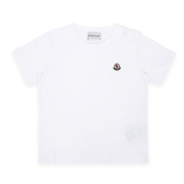 MONCLER Kinder Infenet Logo Patch Baumwolle Kurzarm (Weiß) 8C00007 83907 001 8,10A 93991486