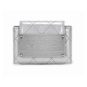 Matin Kim Quilted Accordion Card Wallet Silver MK2500WL005V 155528159