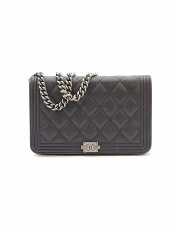 CHANEL Boy WOC Caviar Black Silver Tone (AP1117) 155529425