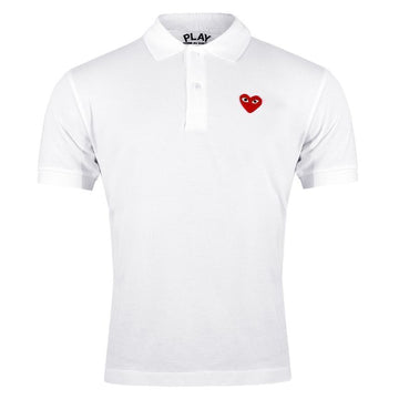 Comme Des Garcons Red Logo Collar T-Shirt White AZ-T006-051-5 139000080