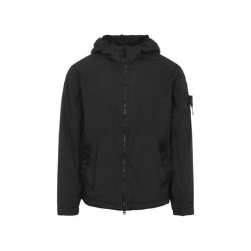 Stone Island Crinkled Nylon Garment Dyed Jacket Black 153211206