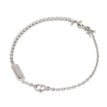 SAINT LAURENT Metall- und Strass-Opiummedaille Armband Palladium 712345Y1526 8162 153401432