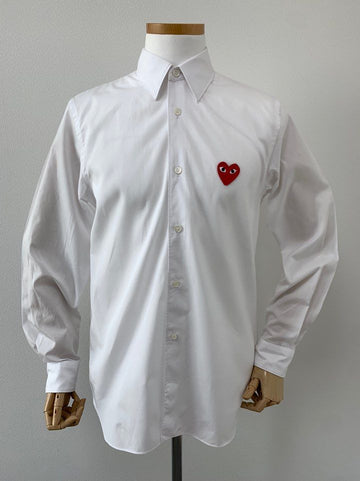 Comme Des Garcons Heart Patch Play Shirt White S 155539562