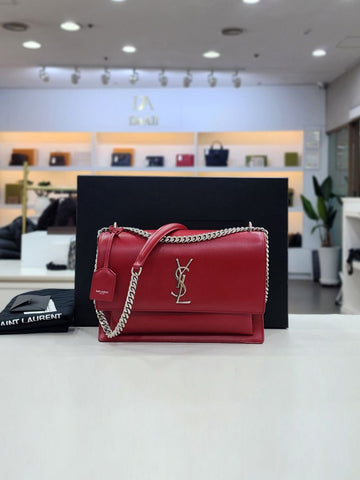 Saint Laurent Sunset Large Silver Chain Shoulder Bag 498779 155543792