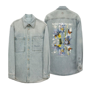 Wooyoungmi Flower Back Logo Denim Shirt Jacket W261SH26 882L 155544654